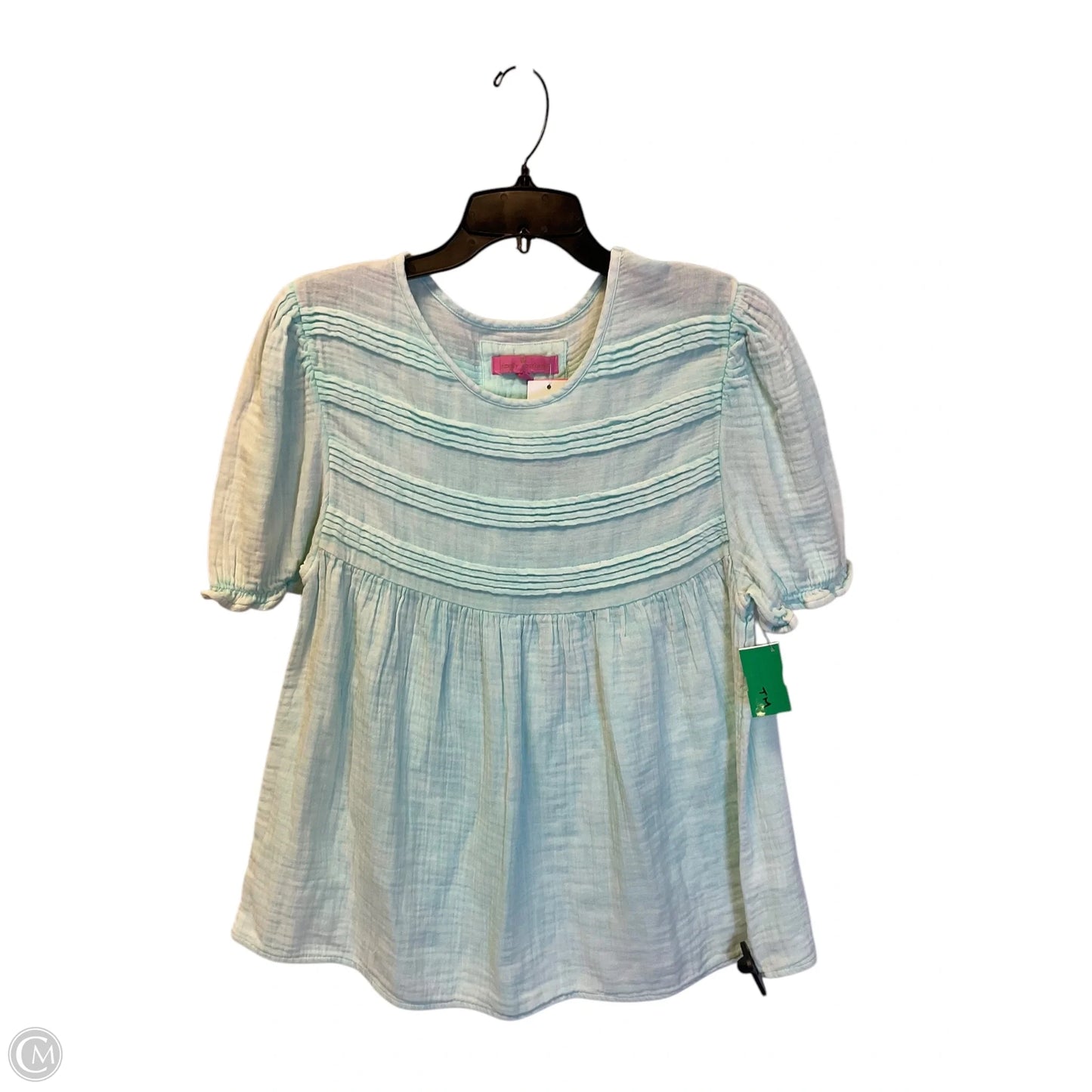 Top Short Sleeve By Simply Southern In Teal, Size: S