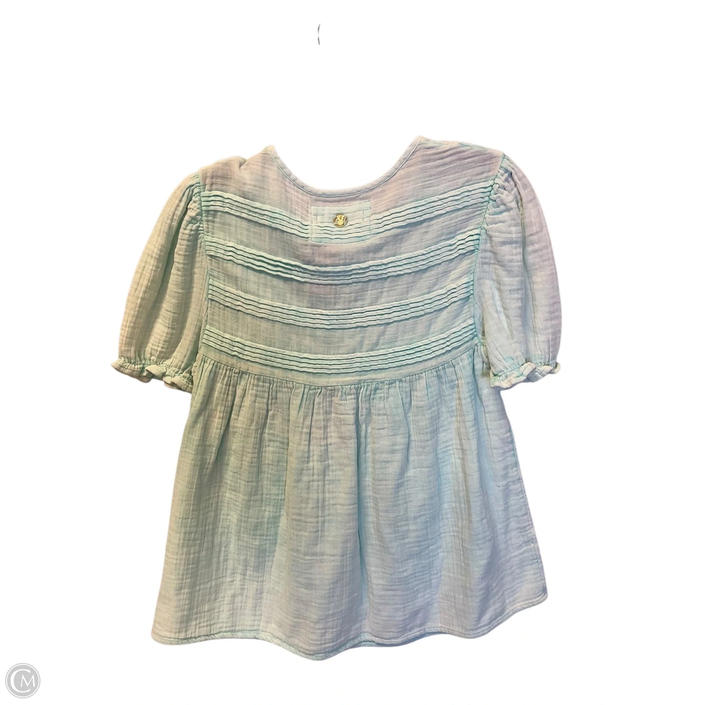 Top Short Sleeve By Simply Southern In Teal, Size: S