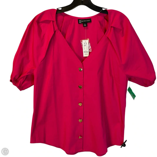 Top Short Sleeve By New York And Co In Pink, Size: M