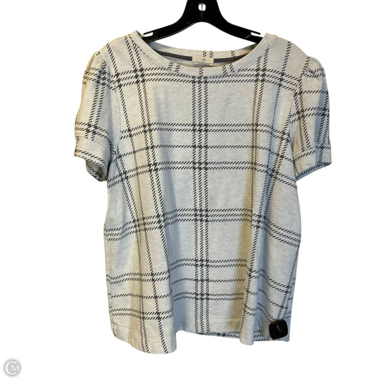 Top Short Sleeve Basic By T.la In Plaid Pattern, Size: Xl