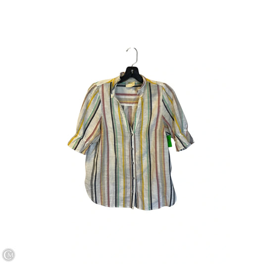 Top Short Sleeve By Maeve In Striped Pattern, Size: 2