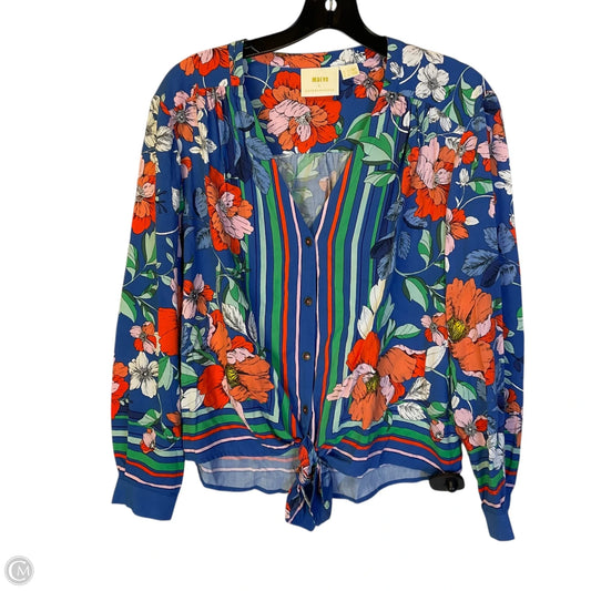 Top Long Sleeve By Maeve In Floral Print, Size: 4