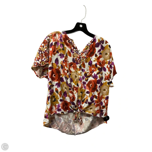 Top Short Sleeve By West Bound In Floral Print, Size: S