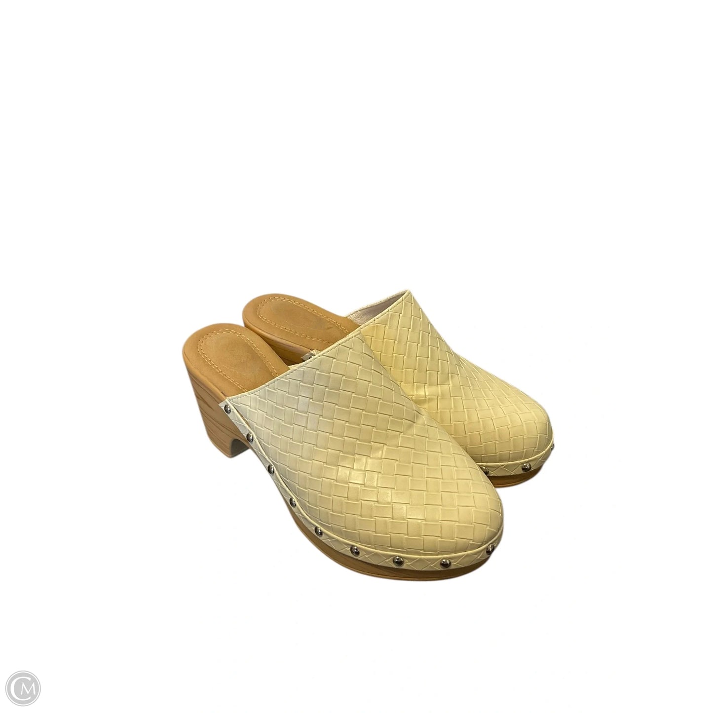 Sandals Heels Block By Clothes Mentor In Tan, Size: 9
