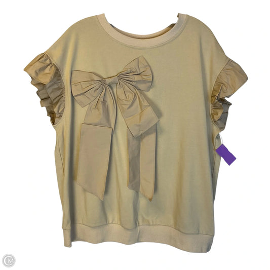 Top Short Sleeve By Clothes Mentor In Tan, Size: 1x