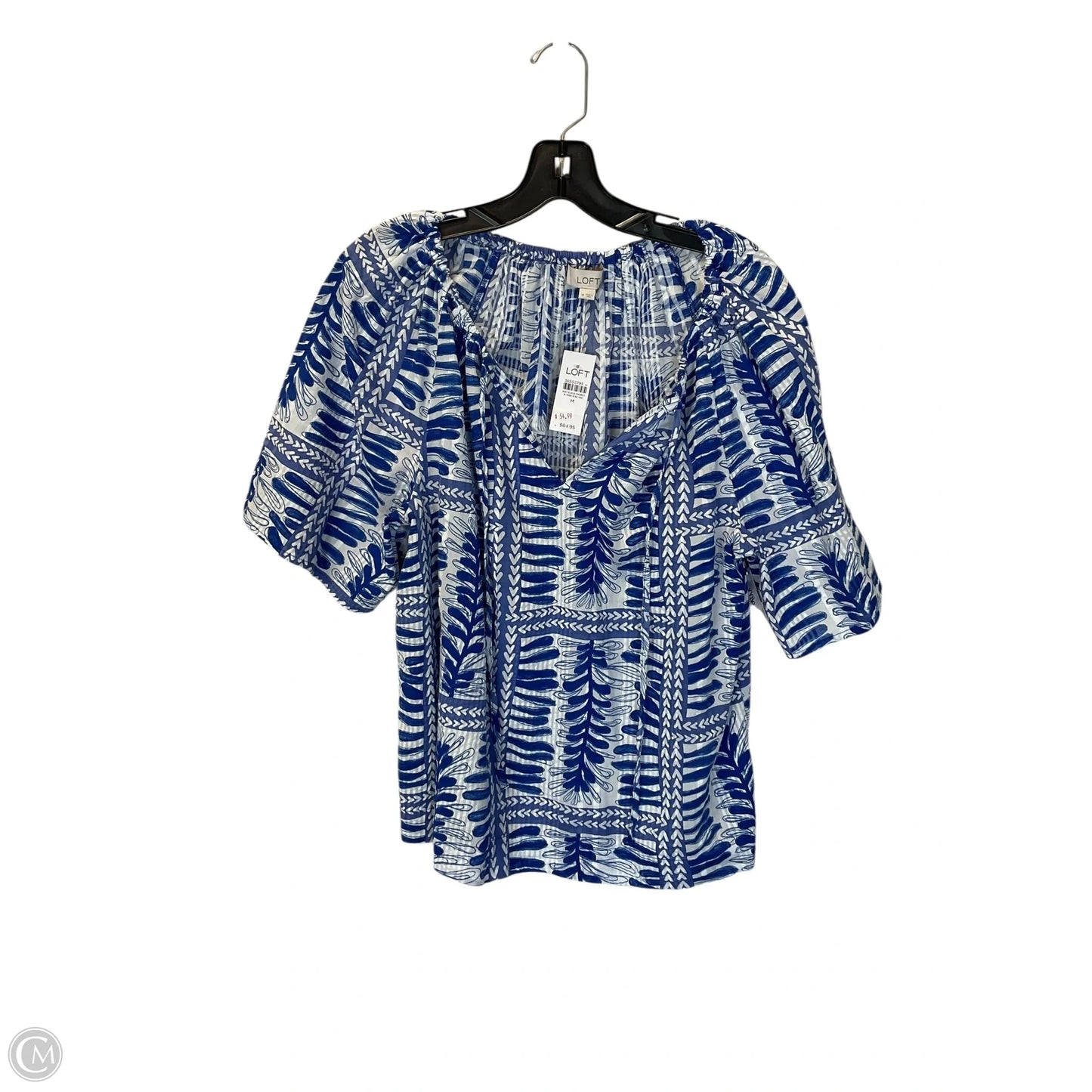 Top Short Sleeve By Loft In Blue, Size: M