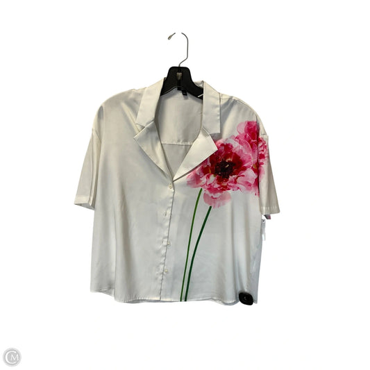 Top Short Sleeve By Express In White, Size: S