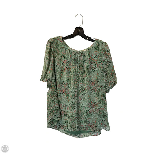 Top Short Sleeve By Loft In Green, Size: Xl