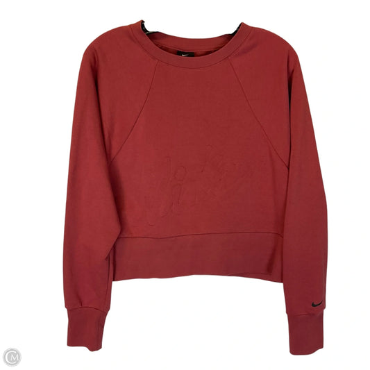 Athletic Top Long Sleeve Collar By Nike Apparel In Red, Size: S