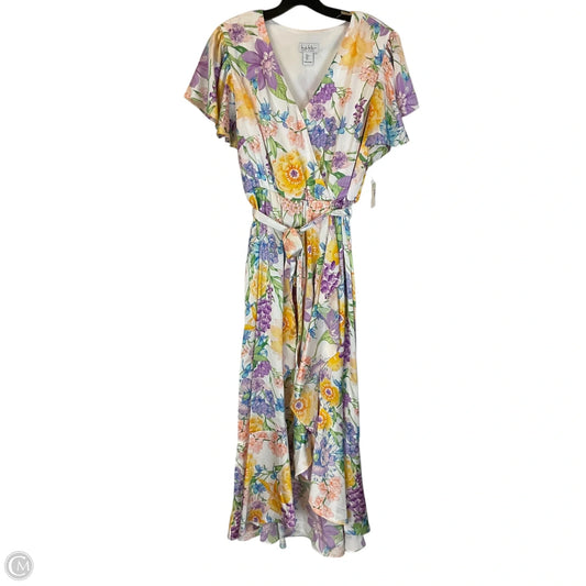 Dress Party Midi By Nicole Miller In Floral Print, Size: L