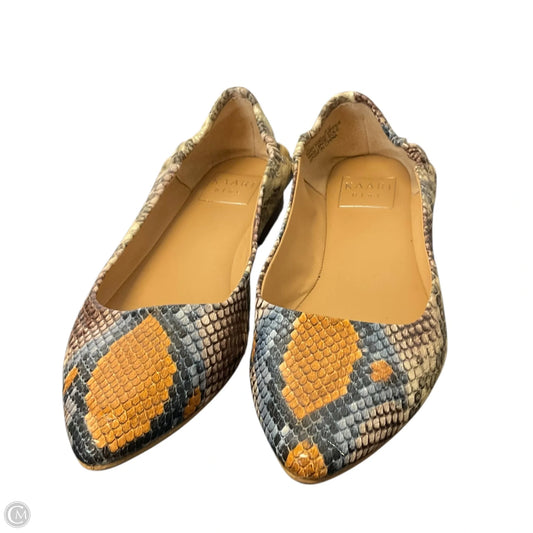Sandals Flats By Kaari Blue In Snakeskin Print, Size: 6