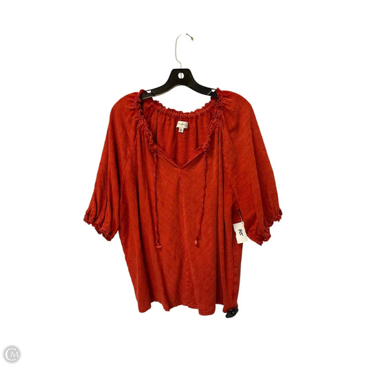 Top Short Sleeve By Wonderly In Orange, Size: Xxl
