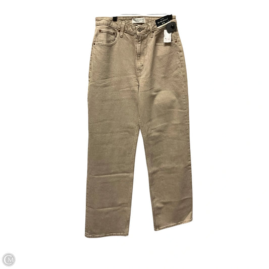 Jeans Straight By Abercrombie And Fitch In Tan Denim, Size: 8