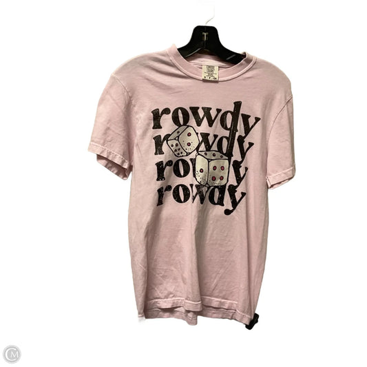 Top Short Sleeve Basic By Comfort Colors In Pink, Size: S