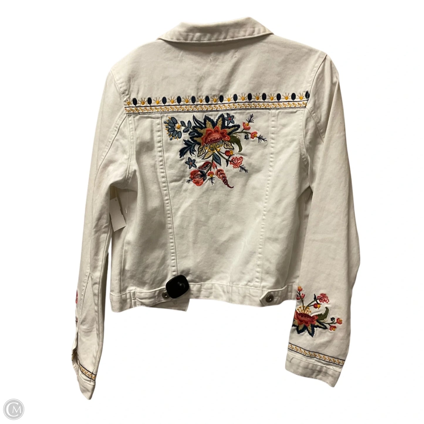 Jacket Denim By Paparazzi In White Denim, Size: L