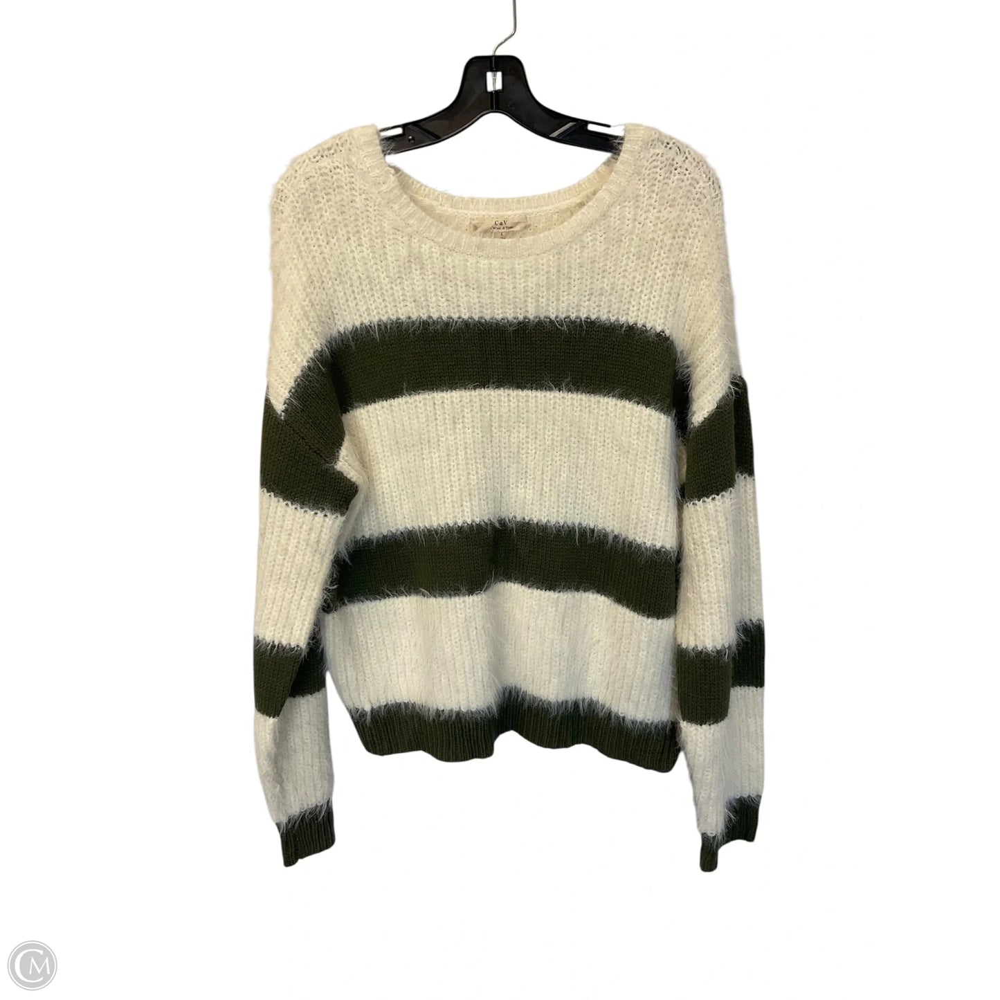 Sweater By Chelsea And Violet In Cream & Green, Size: L