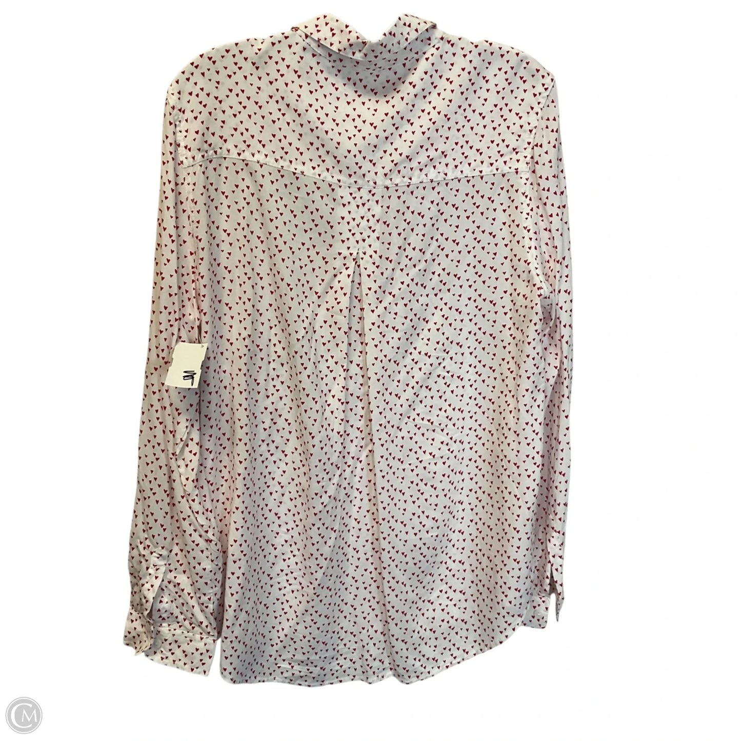 Top Long Sleeve By Beachlunchlounge In Red & White, Size: L
