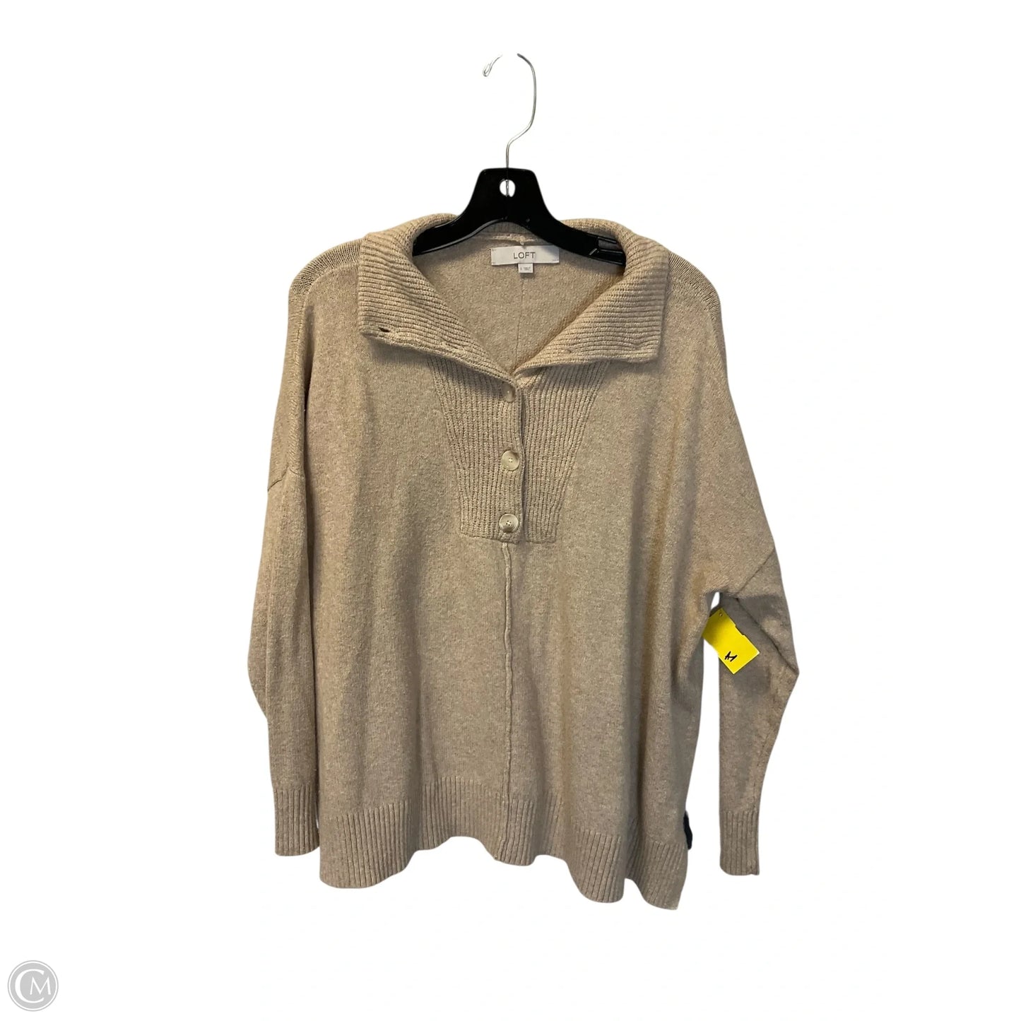 Sweatshirt Crewneck By Loft In Tan, Size: S