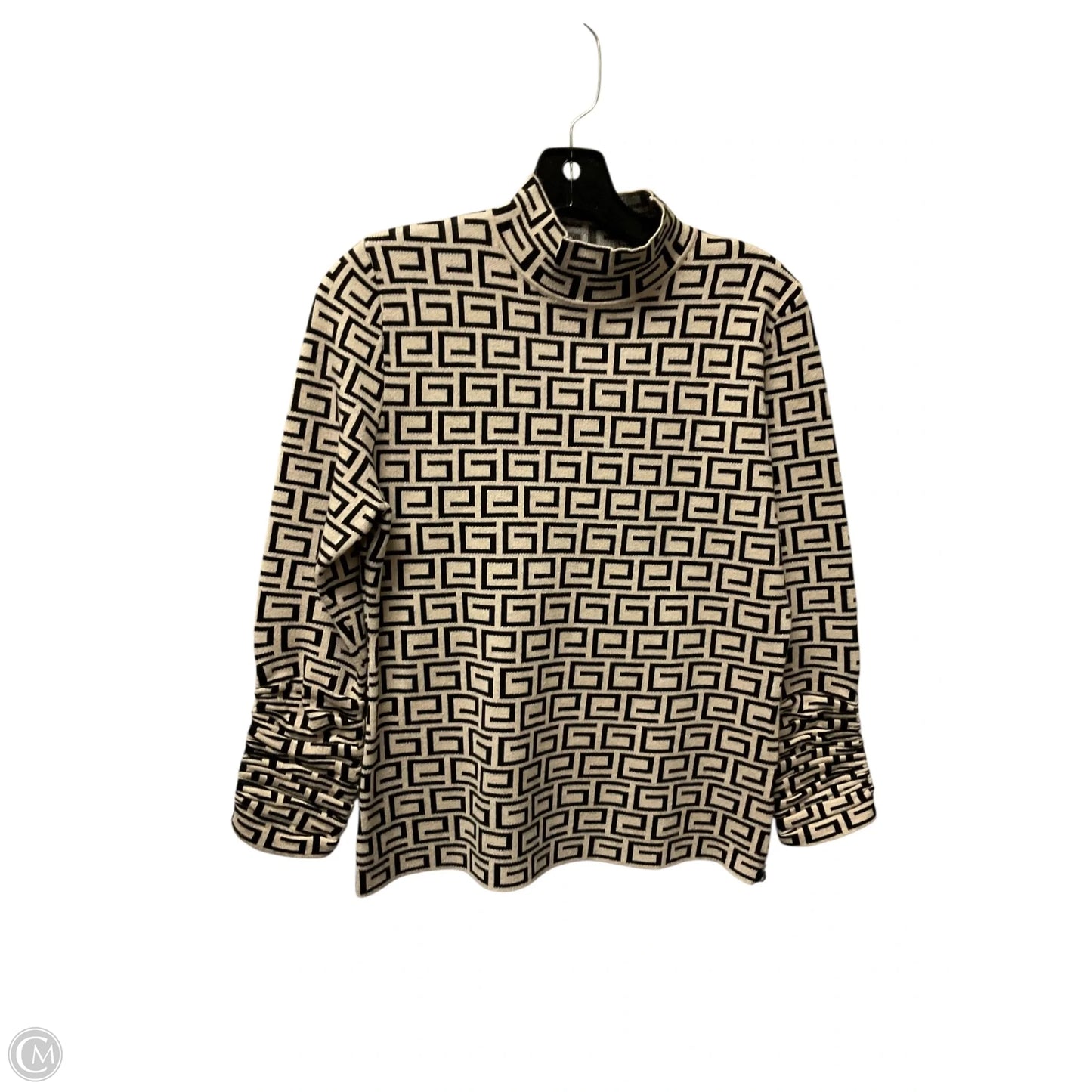 Top Long Sleeve By Clothes Mentor In Black & Tan, Size: L