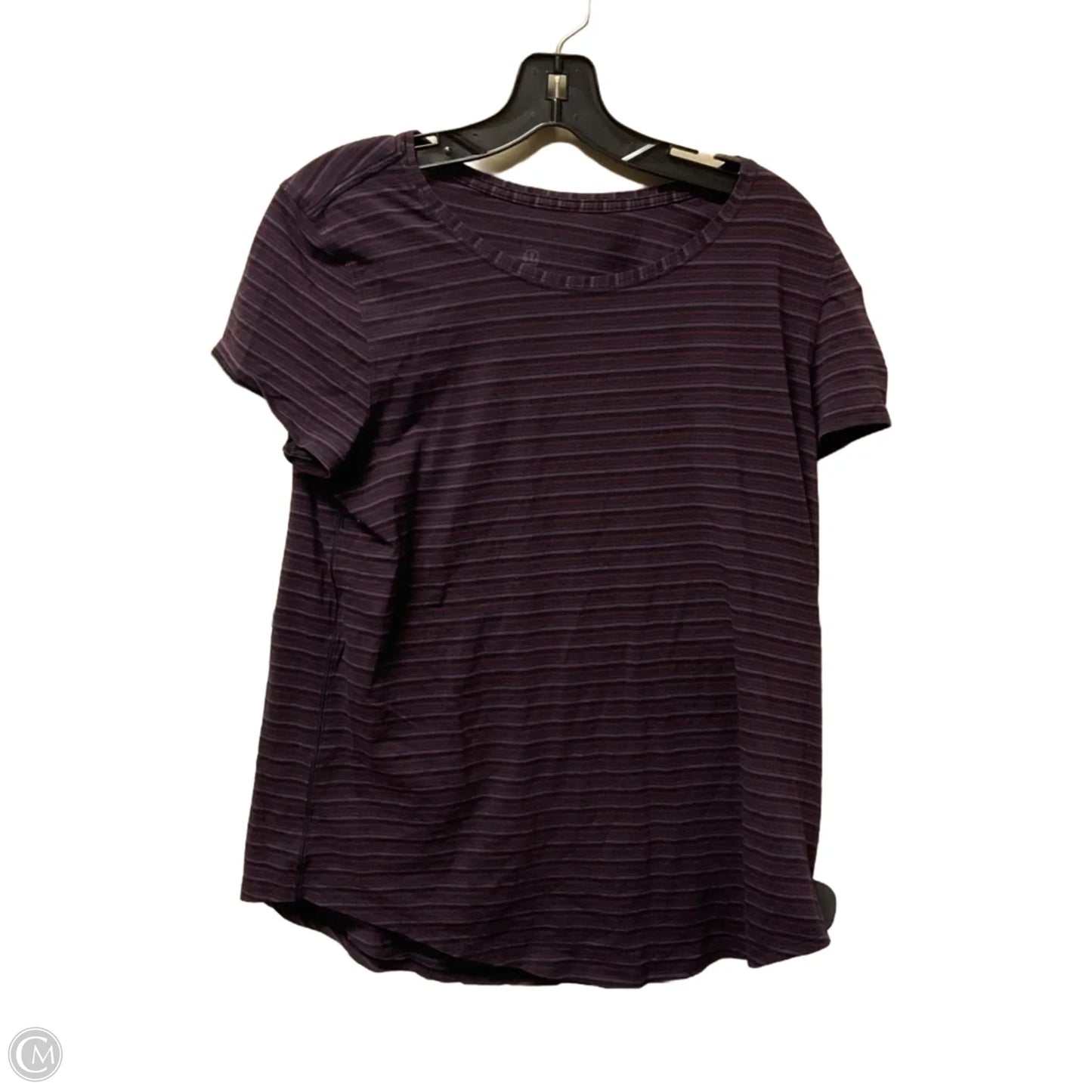 Athletic Top Short Sleeve By Lululemon In Striped Pattern
