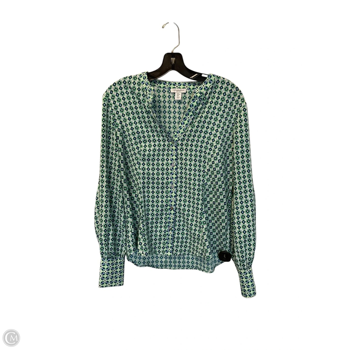 Top Long Sleeve By Carolina Belle In Blue & Green, Size: M