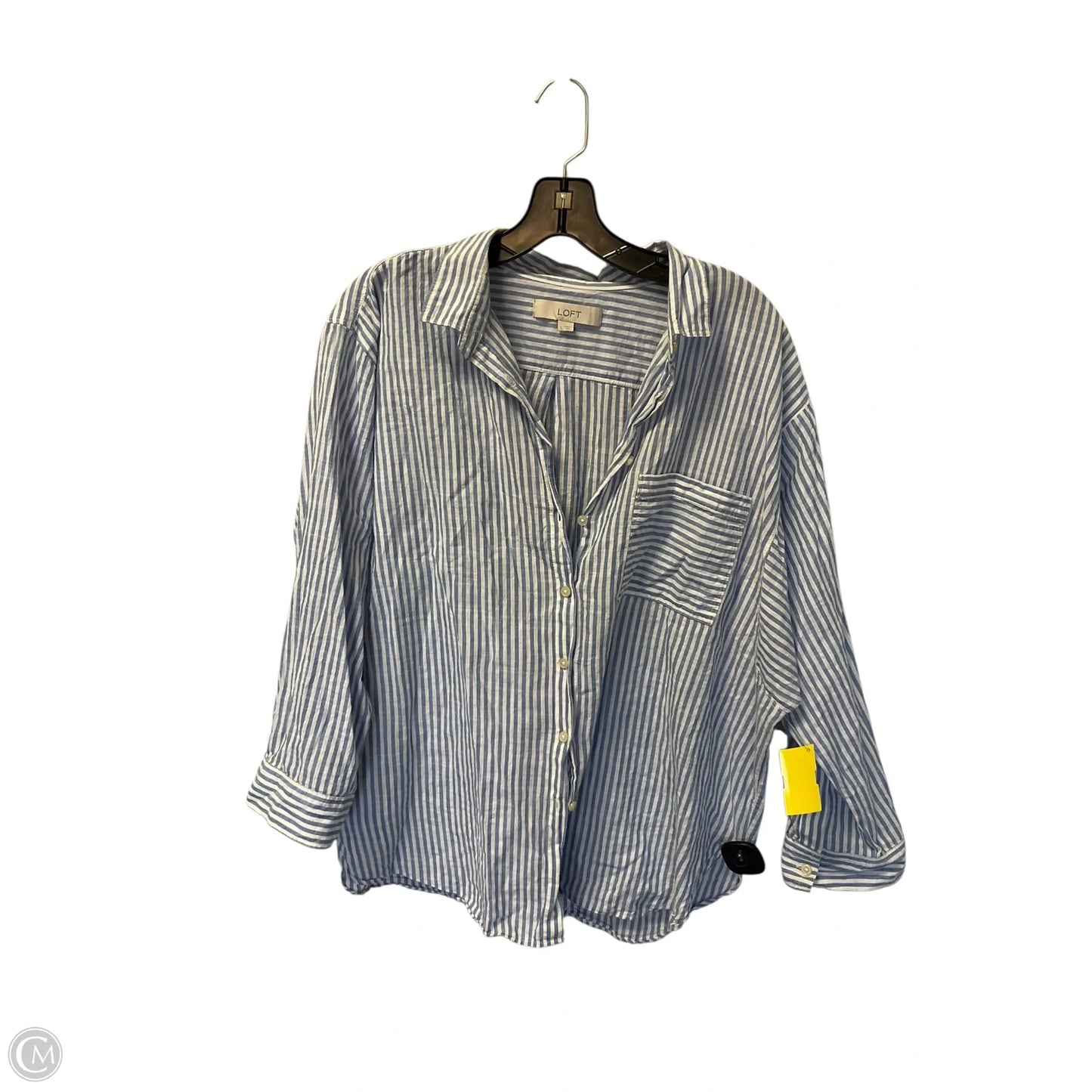 Top Long Sleeve Basic By Loft In Striped Pattern, Size: L