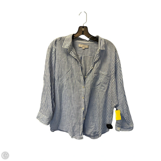 Top Long Sleeve Basic By Loft In Striped Pattern, Size: L