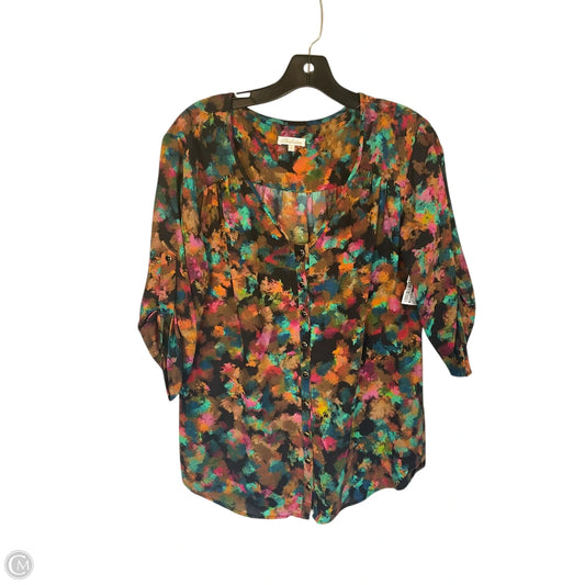 Top Short Sleeve By Shoshanna In Multi-colored, Size: S