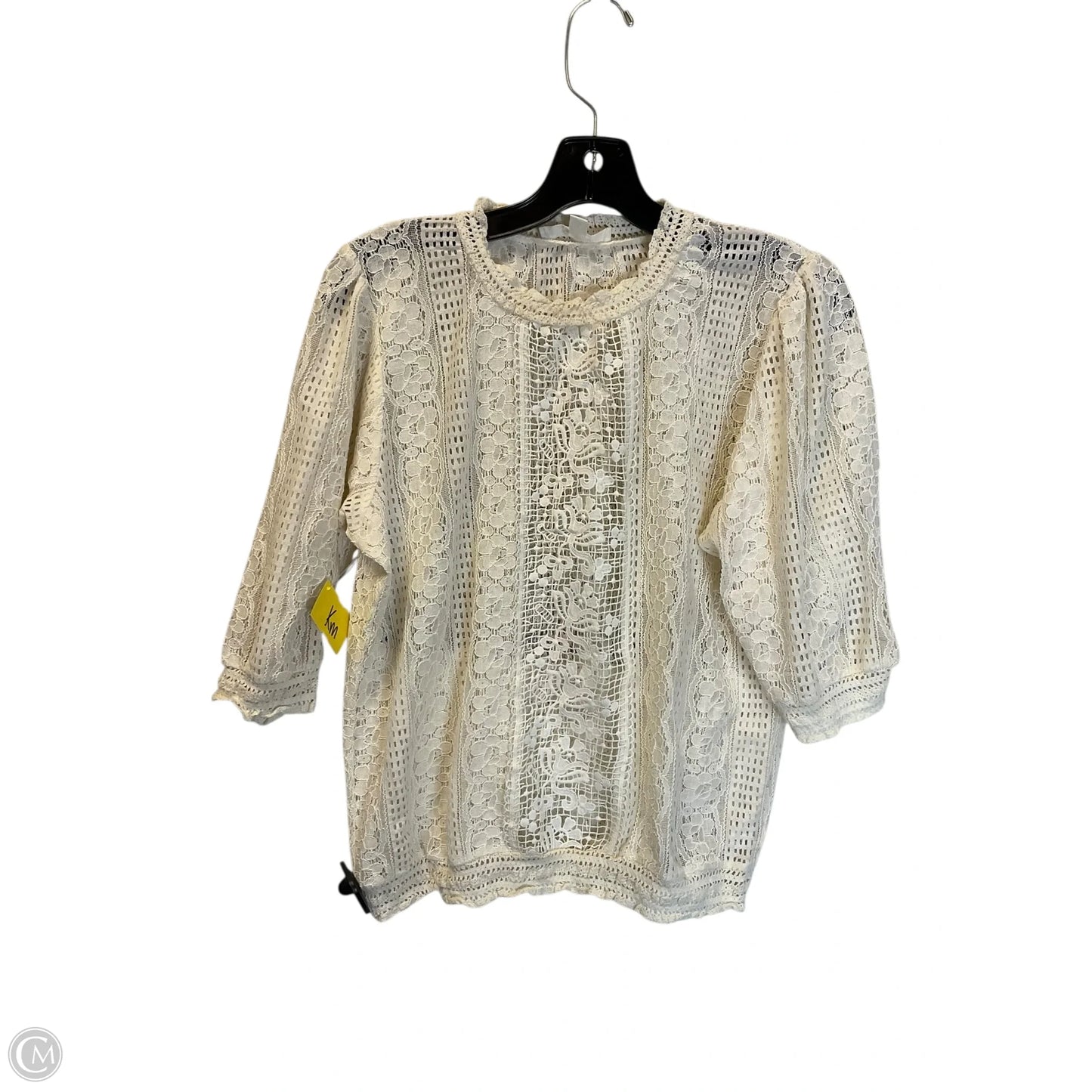 Top Long Sleeve By Cmc In Cream, Size: L