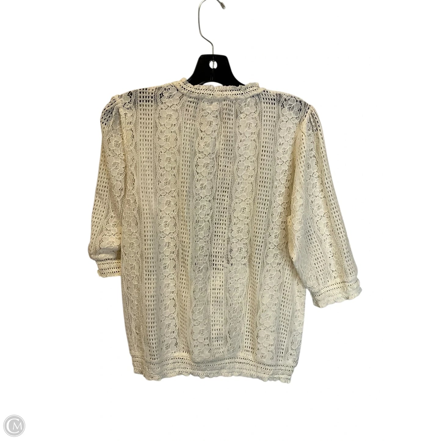 Top Long Sleeve By Cmc In Cream, Size: L