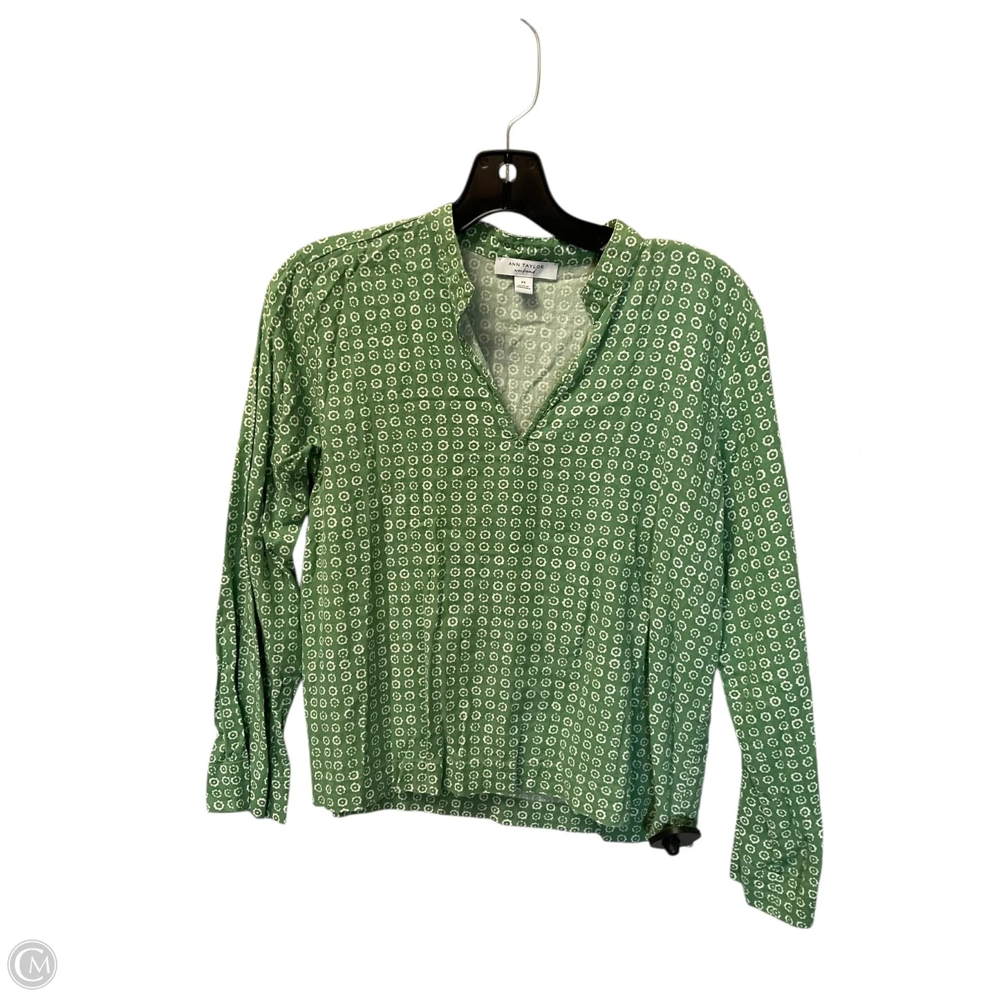 Top Long Sleeve By Ann Taylor In Green, Size: Xs