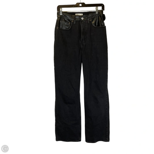 Jeans Straight By Abercrombie And Fitch In Black Denim, Size: 4