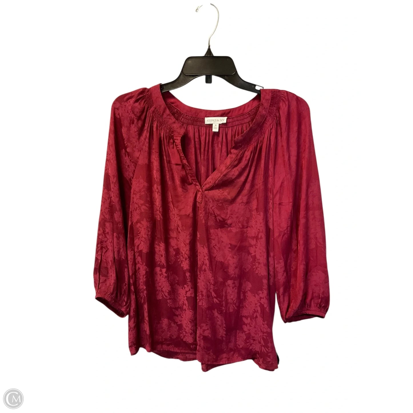 Top Long Sleeve By Crown And Ivy In Red, Size: M
