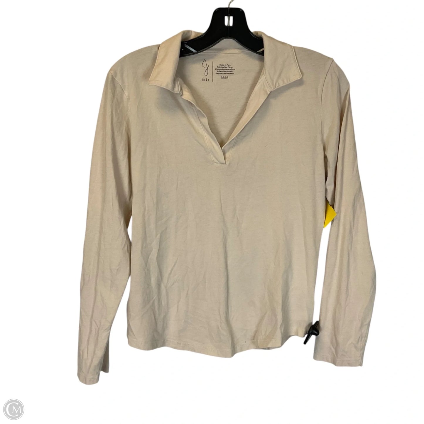 Top Long Sleeve Basic By Joie In Tan, Size: M