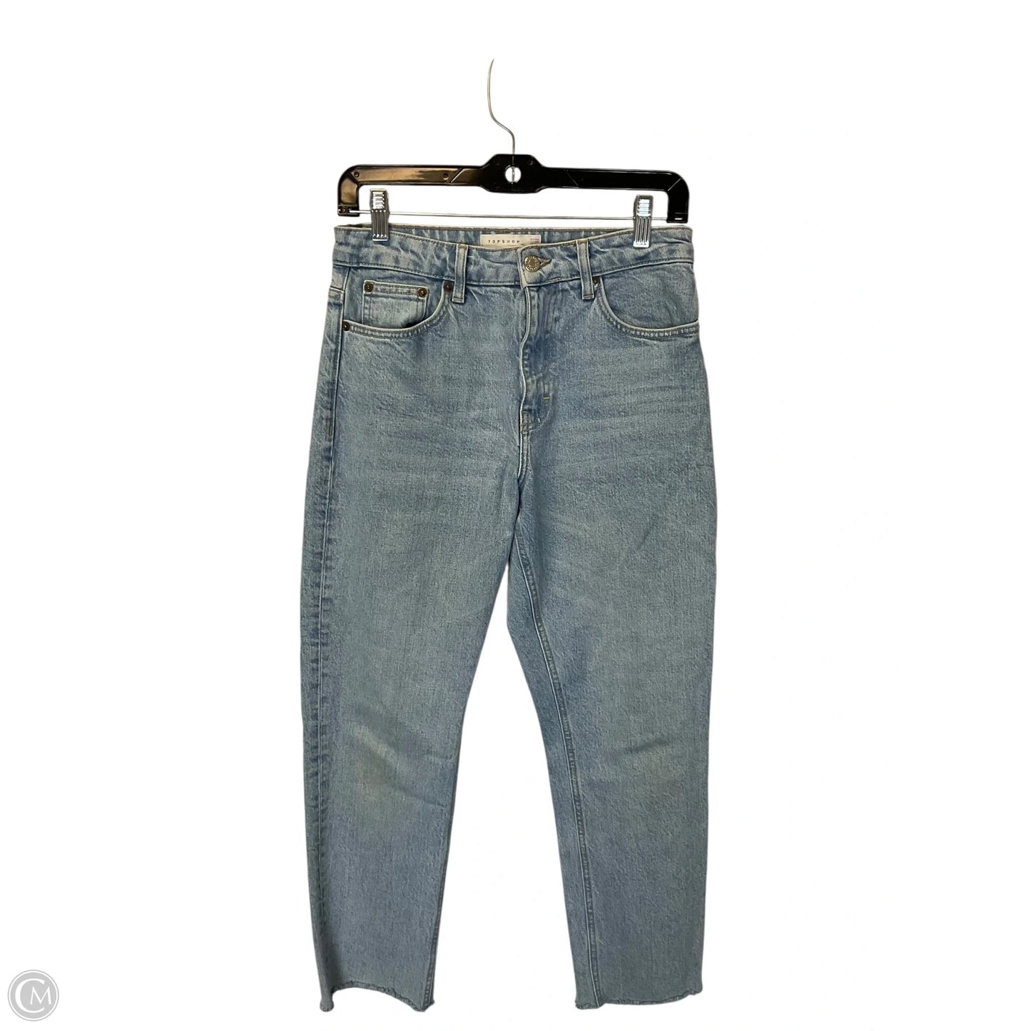 Jeans Straight By Top Shop In Blue Denim, Size: 10