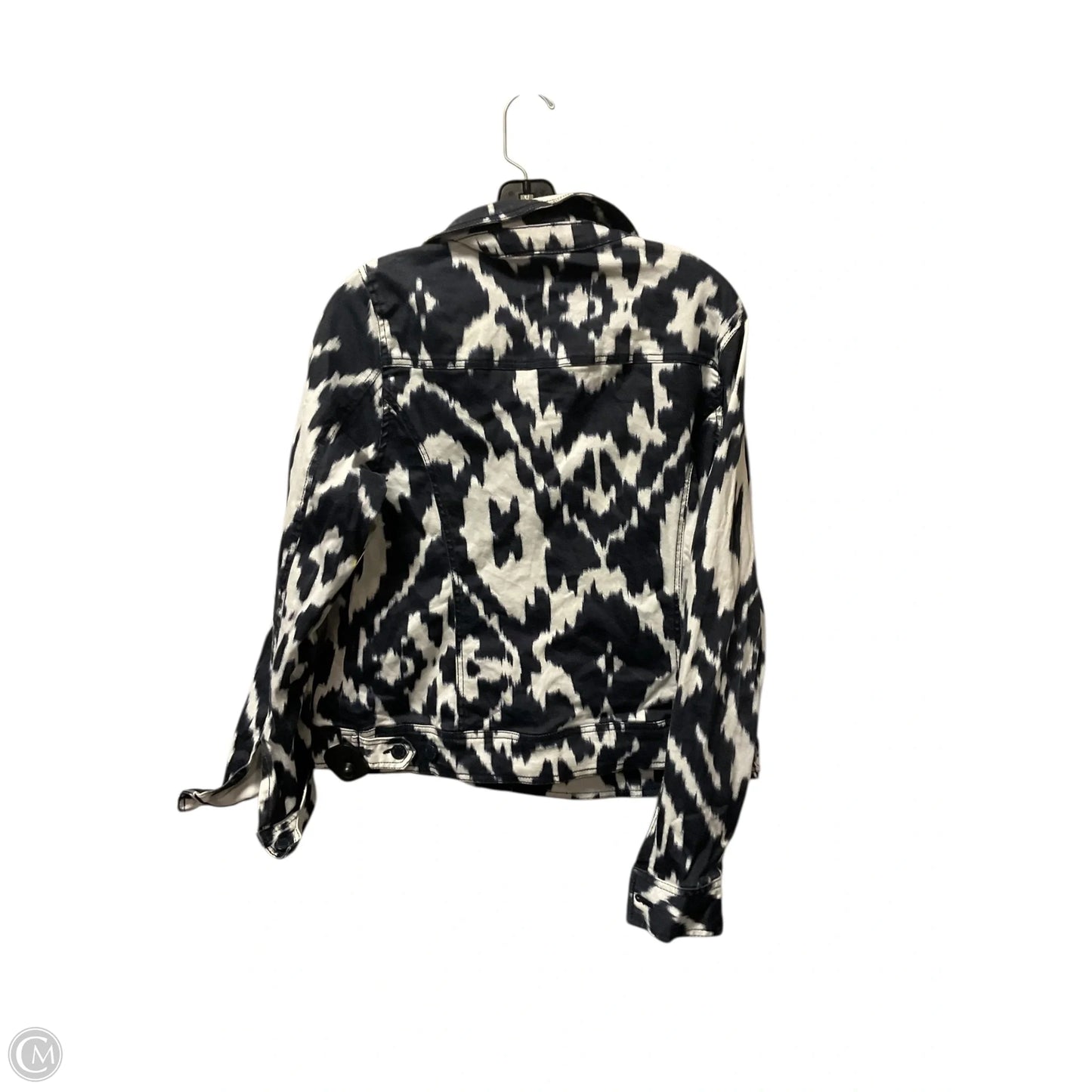 Jacket Denim By Jones New York In Black & Cream, Size: M