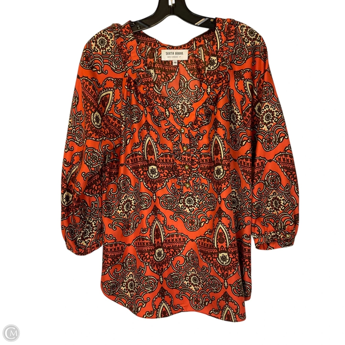 Top Long Sleeve By Clothes Mentor In Orange, Size: M