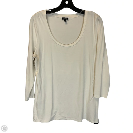Top Long Sleeve By Talbots In Cream, Size: L