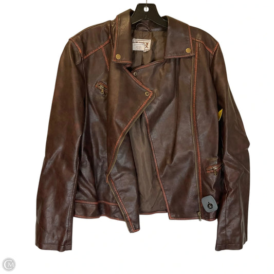 Jacket Moto By Ami In Brown, Size: Xl