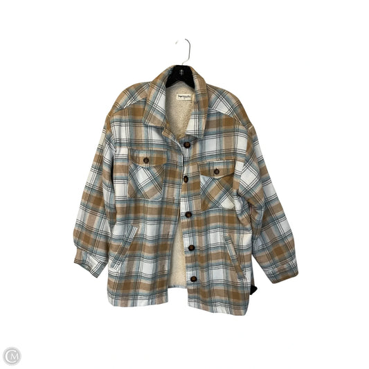 Jacket Faux Fur & Sherpa By Impressions In Striped Pattern, Size: Xl