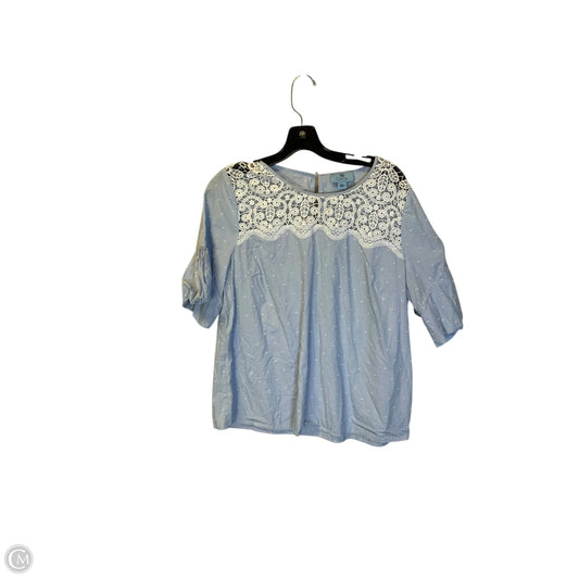 Top Short Sleeve By Cece In Blue, Size: L
