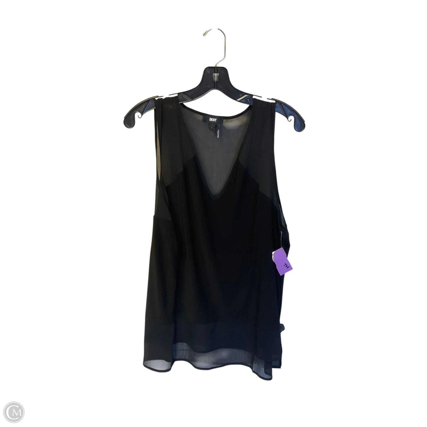 Top Sleeveless By Dkny In Black, Size: L