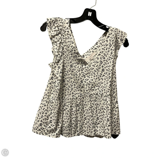 Top Sleeveless By Loft In Black & White, Size: Xs