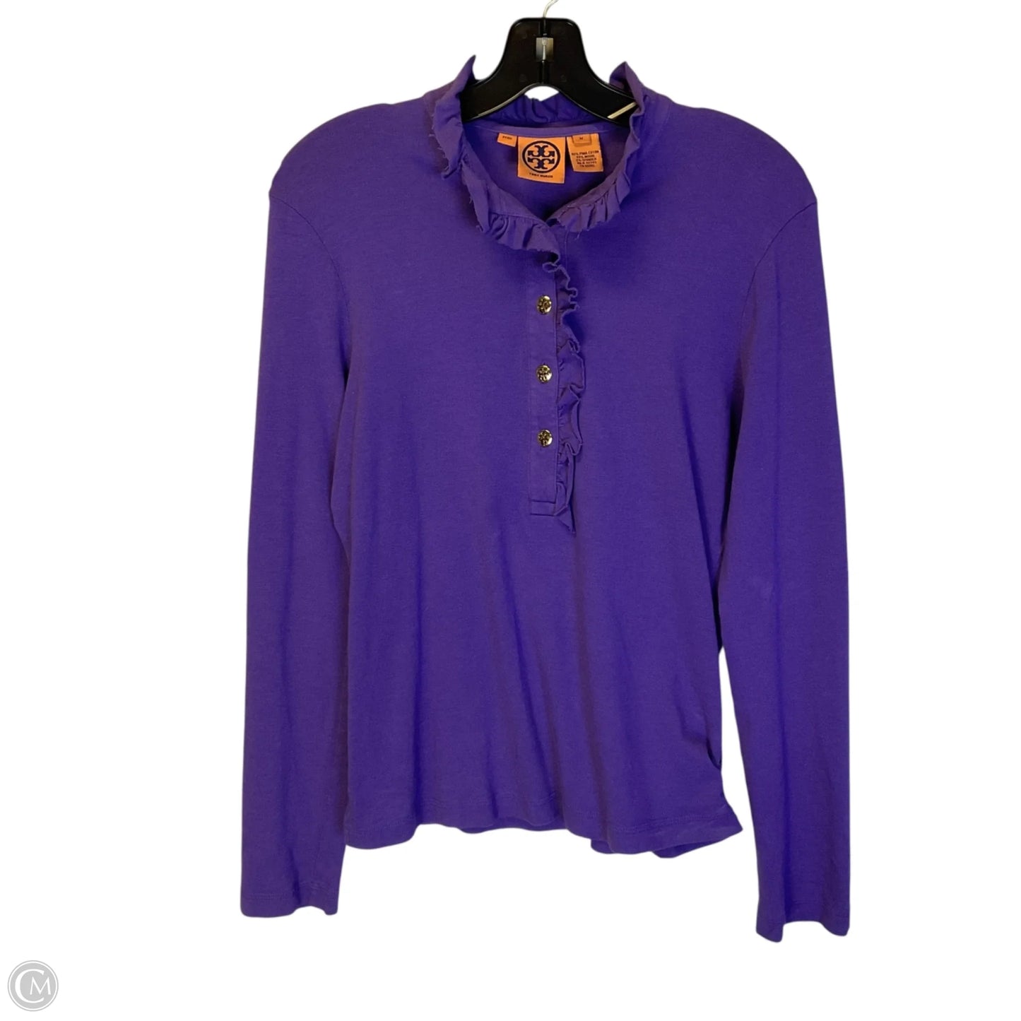 Top Long Sleeve Designer By Tory Burch In Purple, Size: M