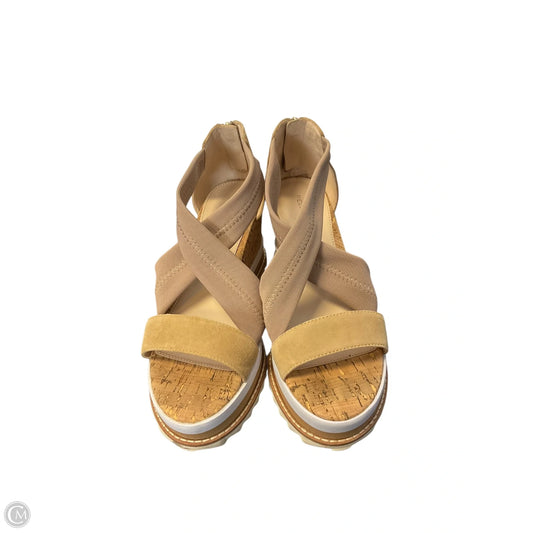 Sandals Heels Platform By Cmc In Beige, Size: 8.5
