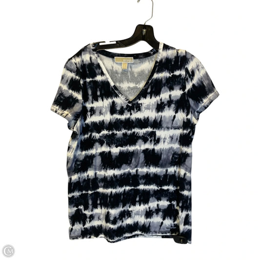 Top Short Sleeve By Michael By Michael Kors In Blue & White, Size: L