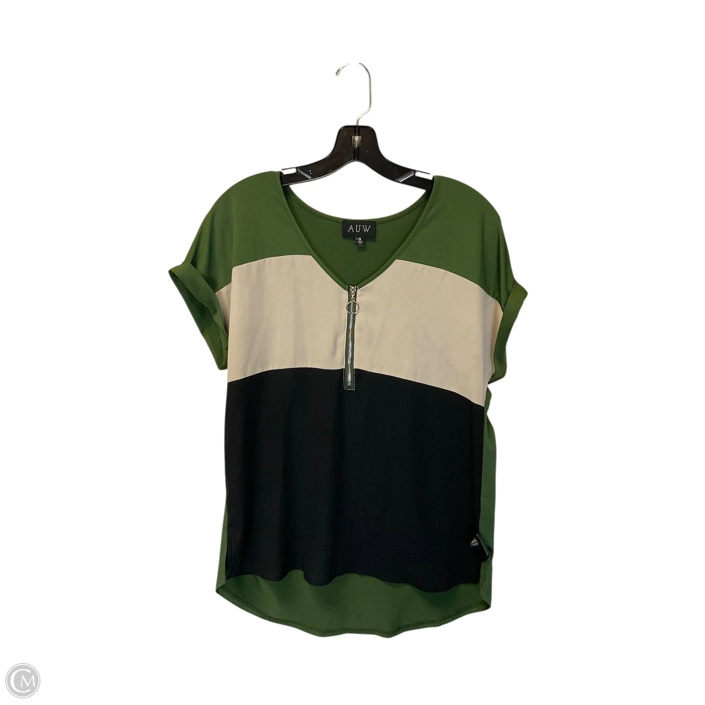 Top Short Sleeve By Auw In Green, Size: S