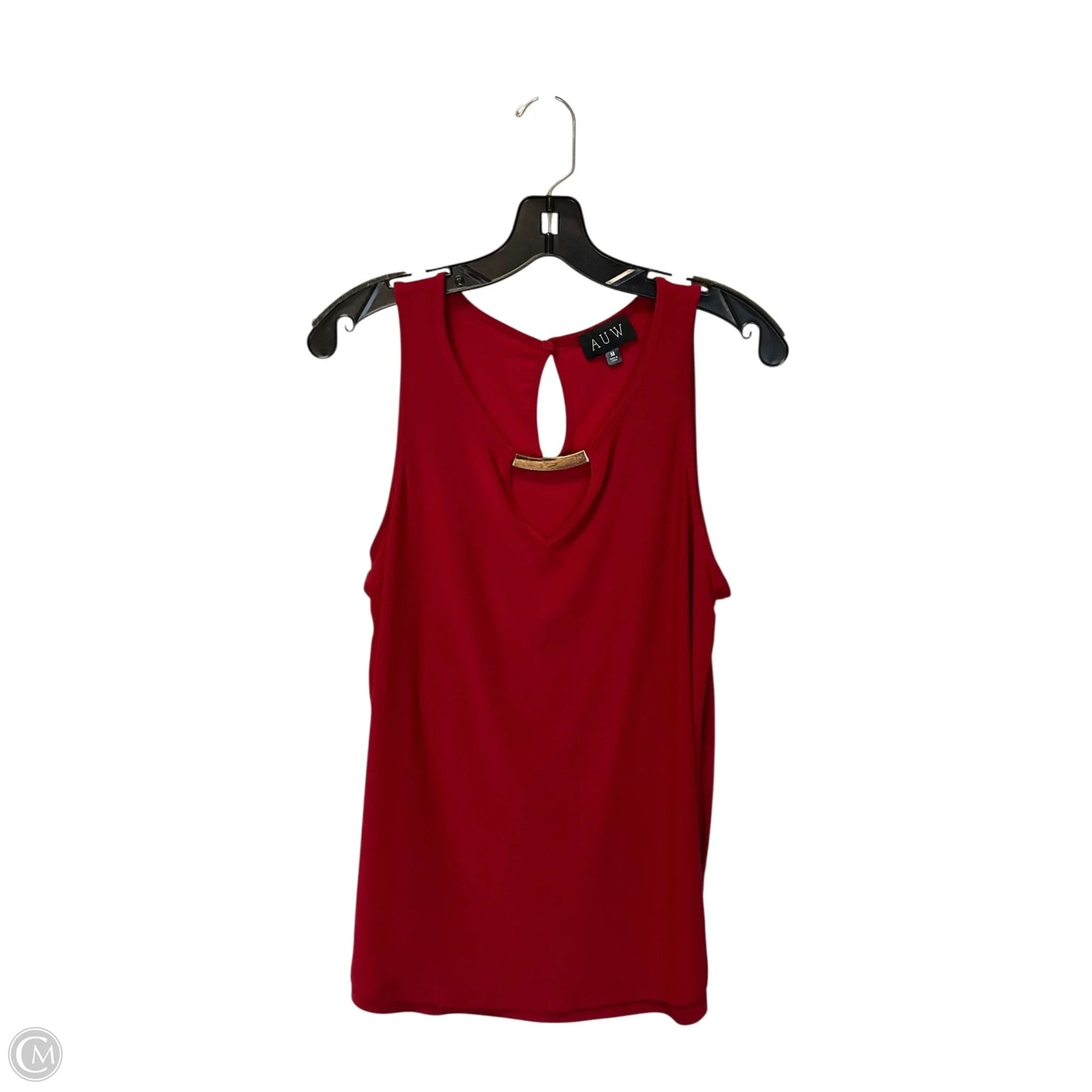 Top Sleeveless By Auw In Red, Size: M