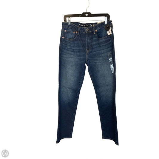 Jeans Straight By American Eagle In Blue Denim, Size: 10