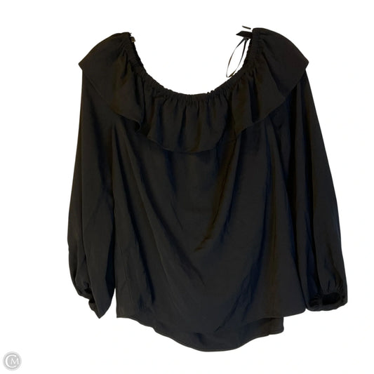 Top Long Sleeve By Michael By Michael Kors In Black, Size: L